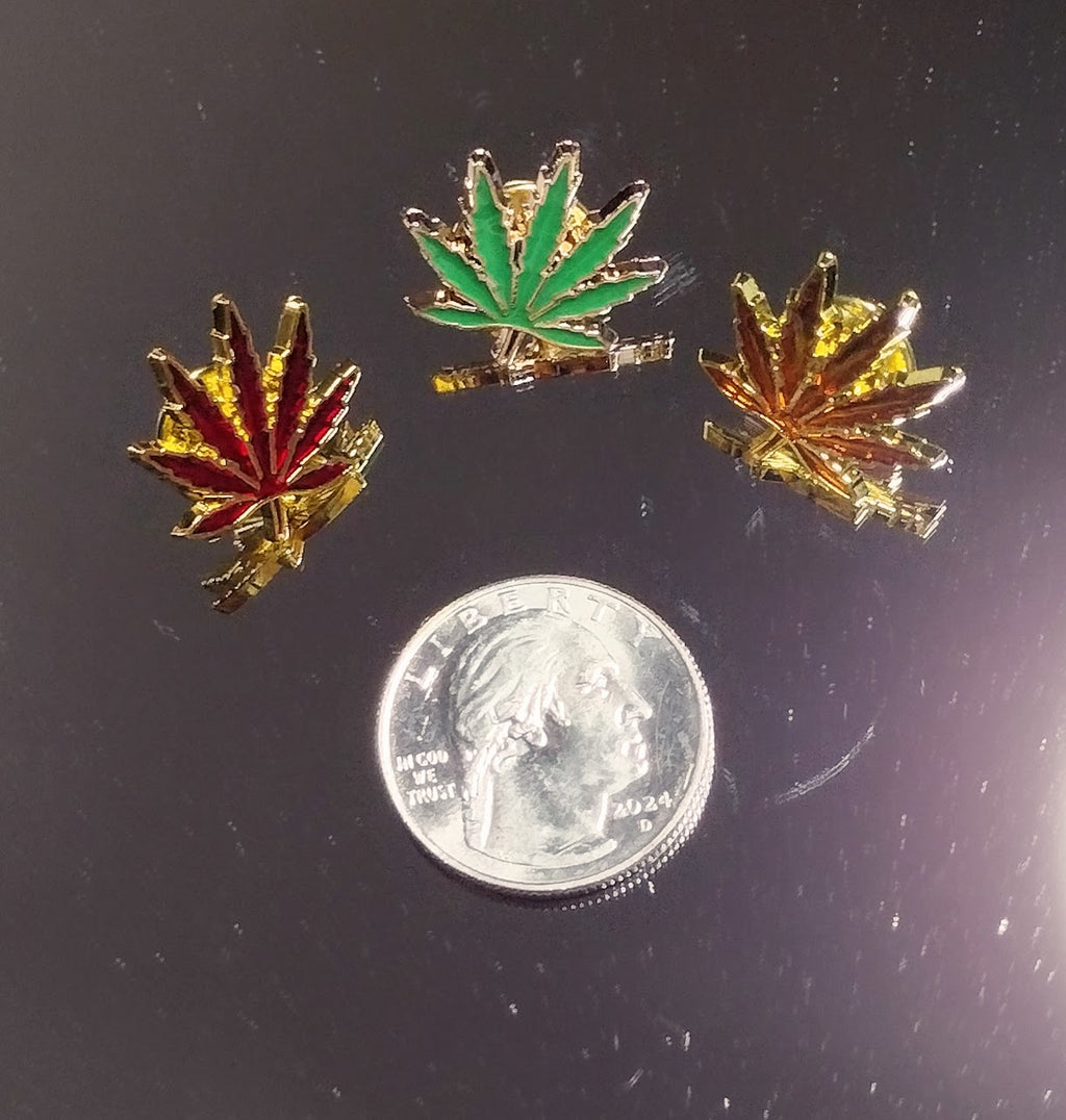 COLORFUL WEED PLANT HAT PINS