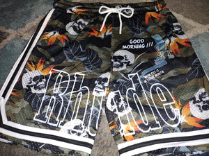 Custom SILLY SAVAGE "RHUDE GOOD MORNING" Beach Shorts