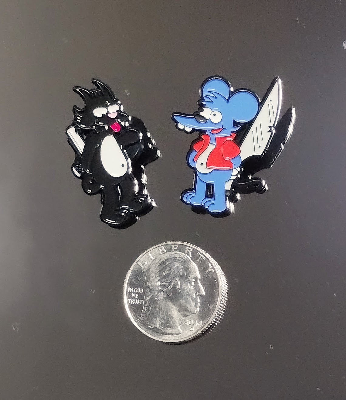 ITCHY AND SCRATCHY SAVAGE HAT PINS