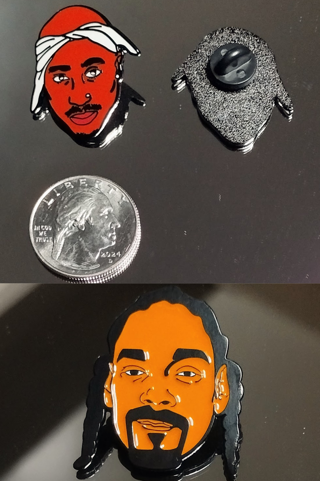 2PAC N SNOOP DOGG HAT PINS