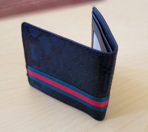 Black With Red And Green Stripe Wallet By Gucci