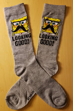 Spongebob Mustache Crew Socks