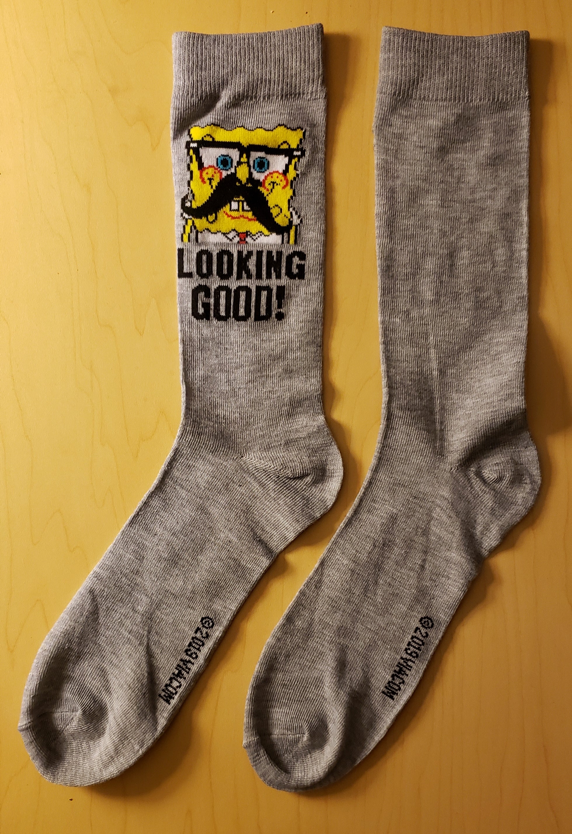 Spongebob Mustache Crew Socks