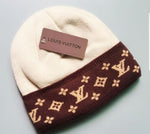 Cream And Brown Beanie By Louis Vuitton