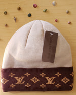 Cream And Brown Beanie By Louis Vuitton