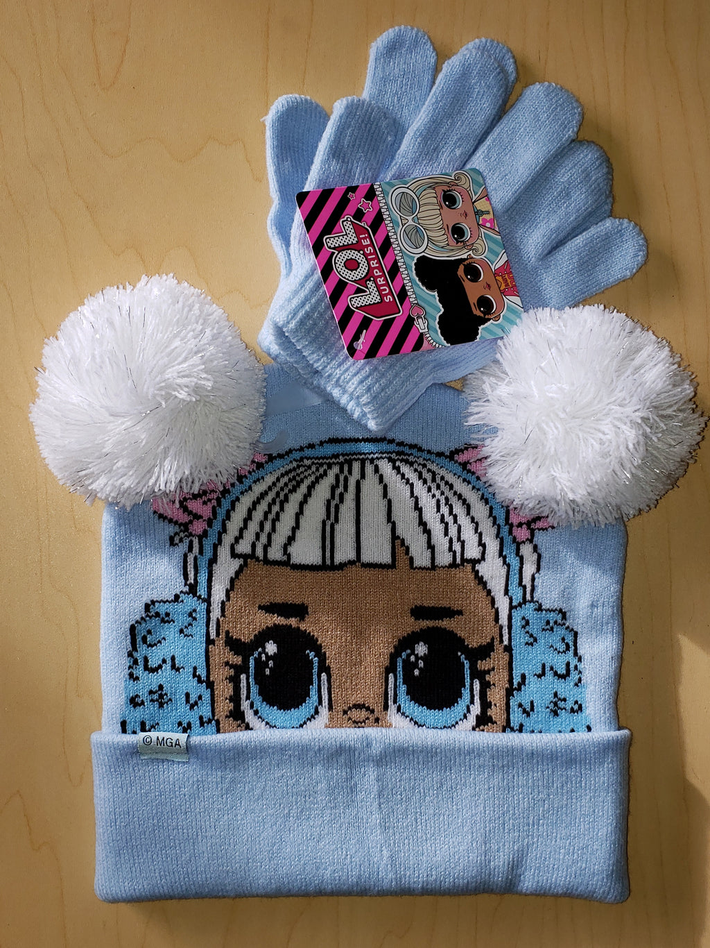 LOL Surprise Beanie + Gloves Set (Powder Blue)