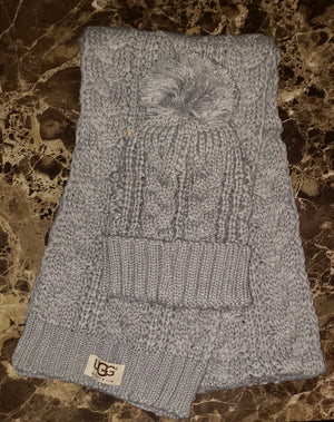 Wolf Grey Beanie And Scarf Set By UGG