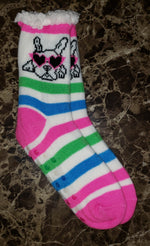 Fluffy Striped Dog Socks