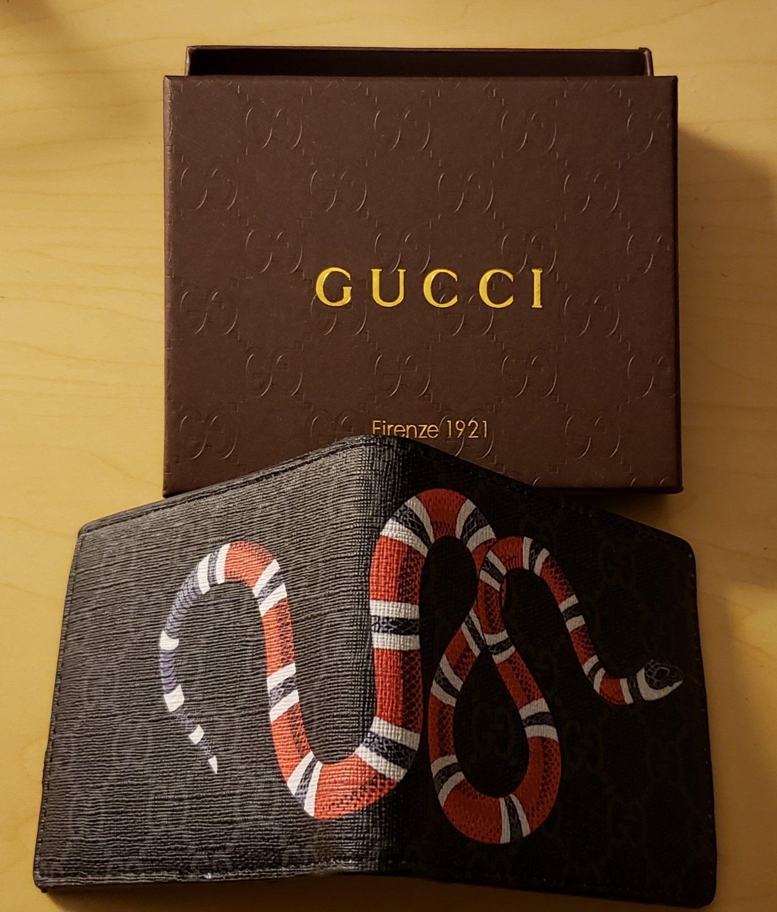 Authentic Gucci King snake long wallet