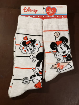 Disney Mickey And Minnie HIS & HERS Socks