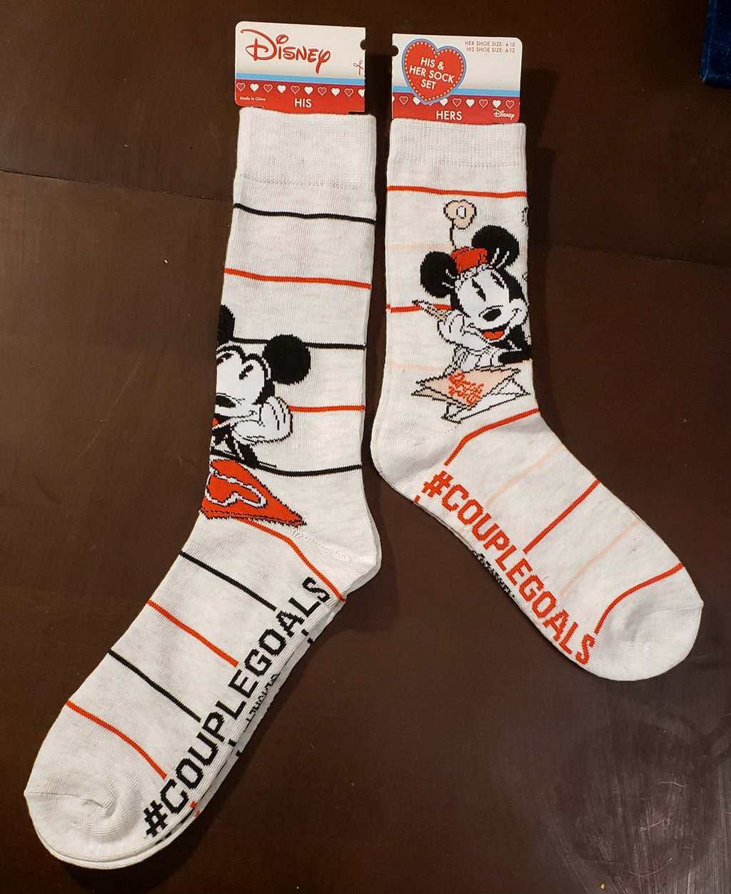 Disney Mickey And Minnie HIS & HERS Socks