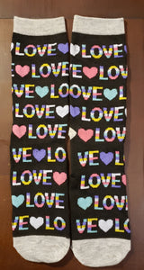 Colorful Girls/Women's 2 Pack LOVE Crew Socks