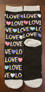 Colorful Girls/Women's 2 Pack LOVE Crew Socks