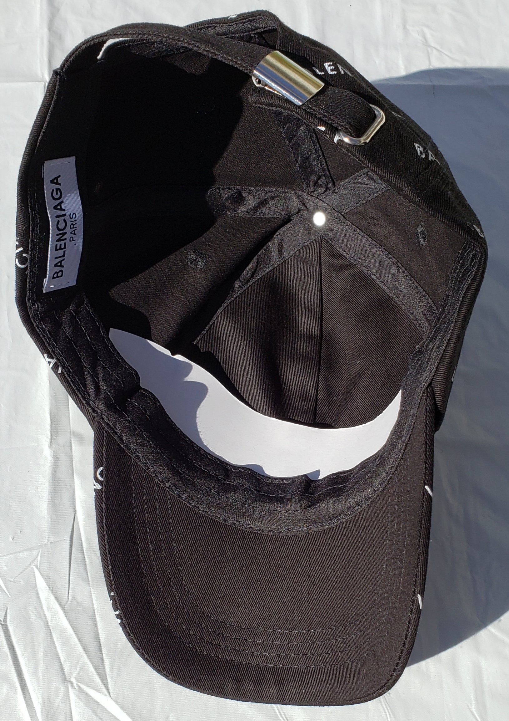 BALENCIAGA Black Strap-Back Cap