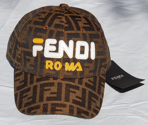 FENDI Brown Strap-Back Cap