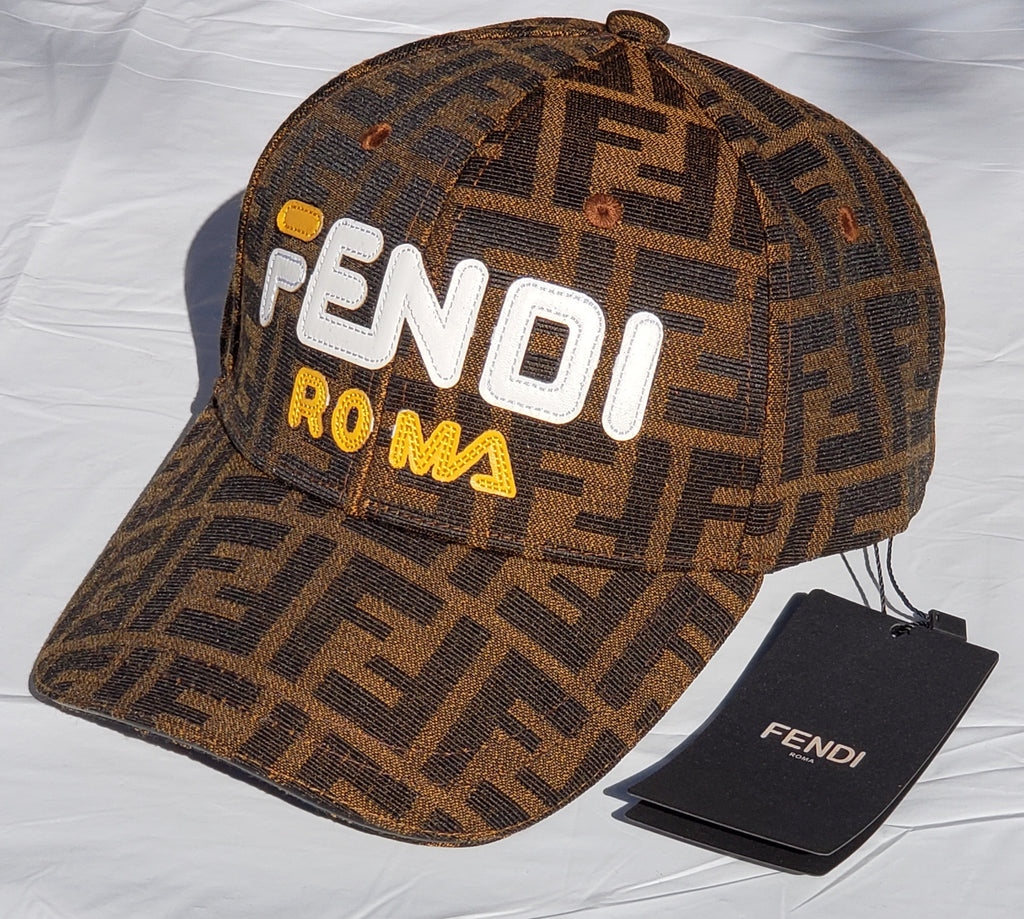 FENDI Brown Strap-Back Cap