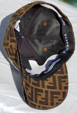 FENDI Brown Strap-Back Cap