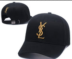 Black And Gold YSL StrapBack Cap