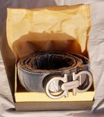 Black And Titanium Salvatore Ferragamo Belt