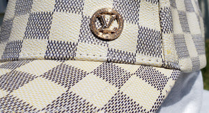 White And Gold Checkered Cap By Louis Vuitton