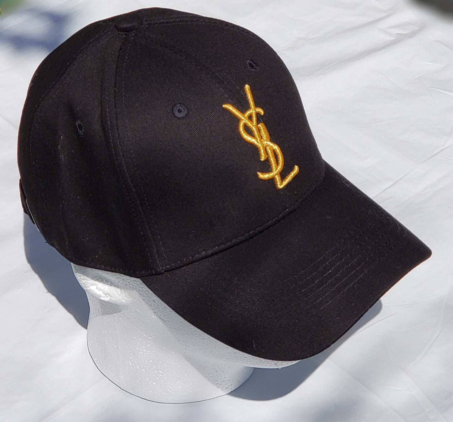 Black And Gold YSL StrapBack Cap