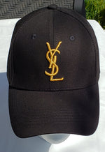 Black And Gold YSL StrapBack Cap