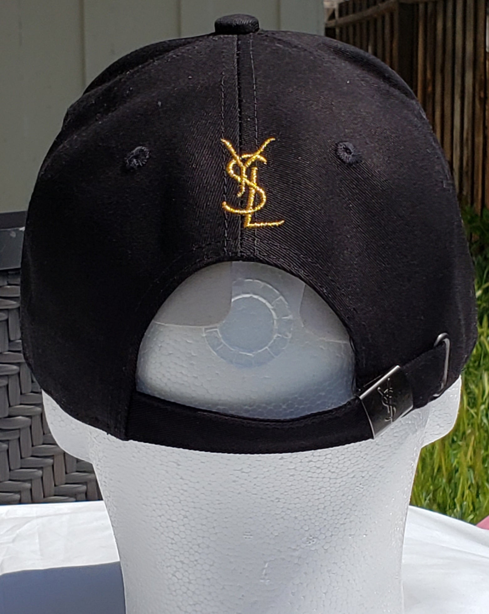 Black And Gold YSL StrapBack Cap