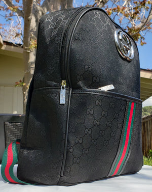 Black With Chrome Double G GUCCI Backpack