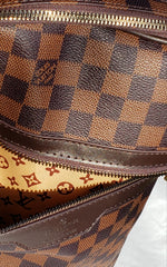 Brown Leather Damier Print Louis Vuitton Backpack