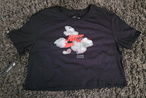 Womens Black NIKE Clouds Crop Top