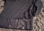 Black Ribbed NIKE Crewneck Sweater With Pockets Size SMALL