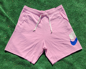 Pink With Blue NIKE Swoosh Cotton Shorts Size XL