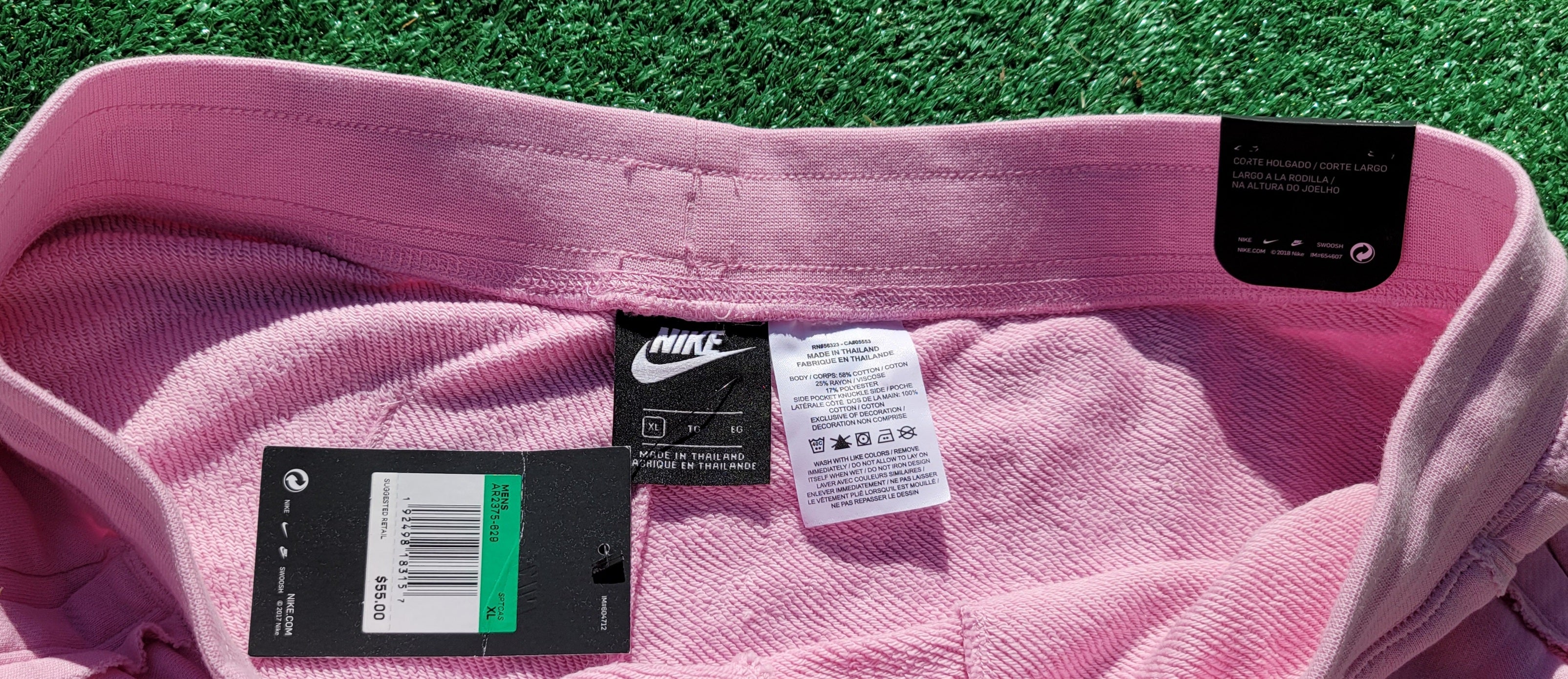 Pink With Blue NIKE Swoosh Cotton Shorts Size XL