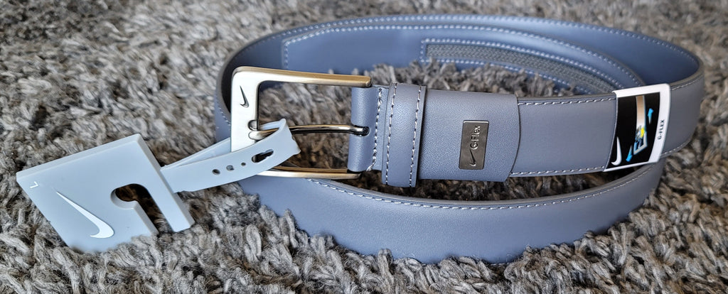 Smooth Gray Leather NIKE G-FLEX Belt Size LARGE