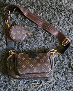 Brown And Gold "3 Piece" LOUIS VUITTON Shoulder Bag