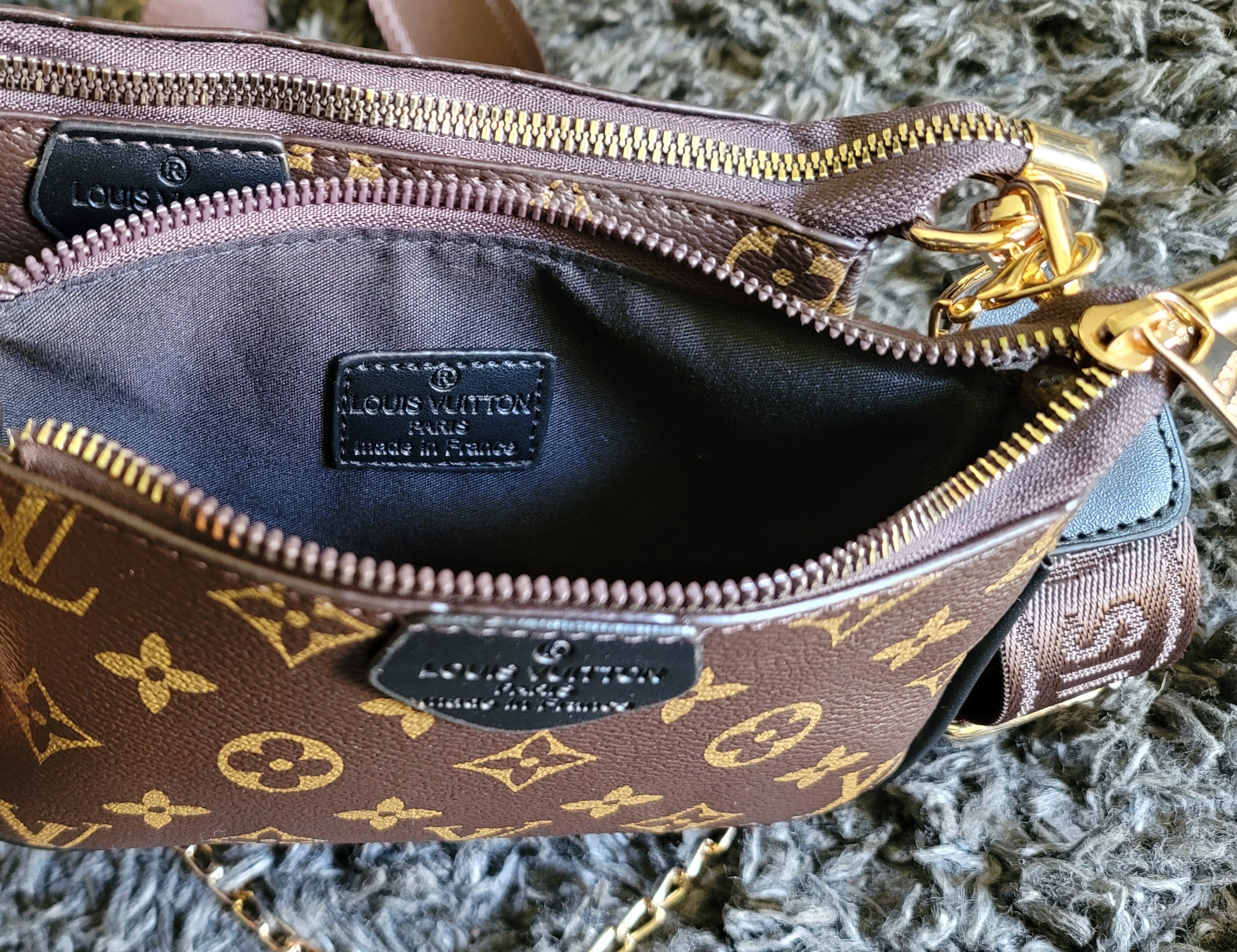 Brown And Gold "3 Piece" LOUIS VUITTON Shoulder Bag