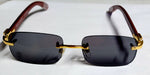 Cartier Rectangular Rimless Shades W/ Gold Accents