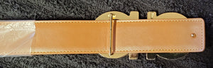 Peanut Butter And Gold Salvatore Ferragamo Belt