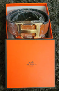 Brown And Gold Hermes Belt Size 48