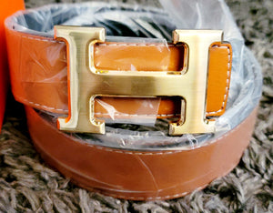 Brown And Gold Hermes Belt Size 48