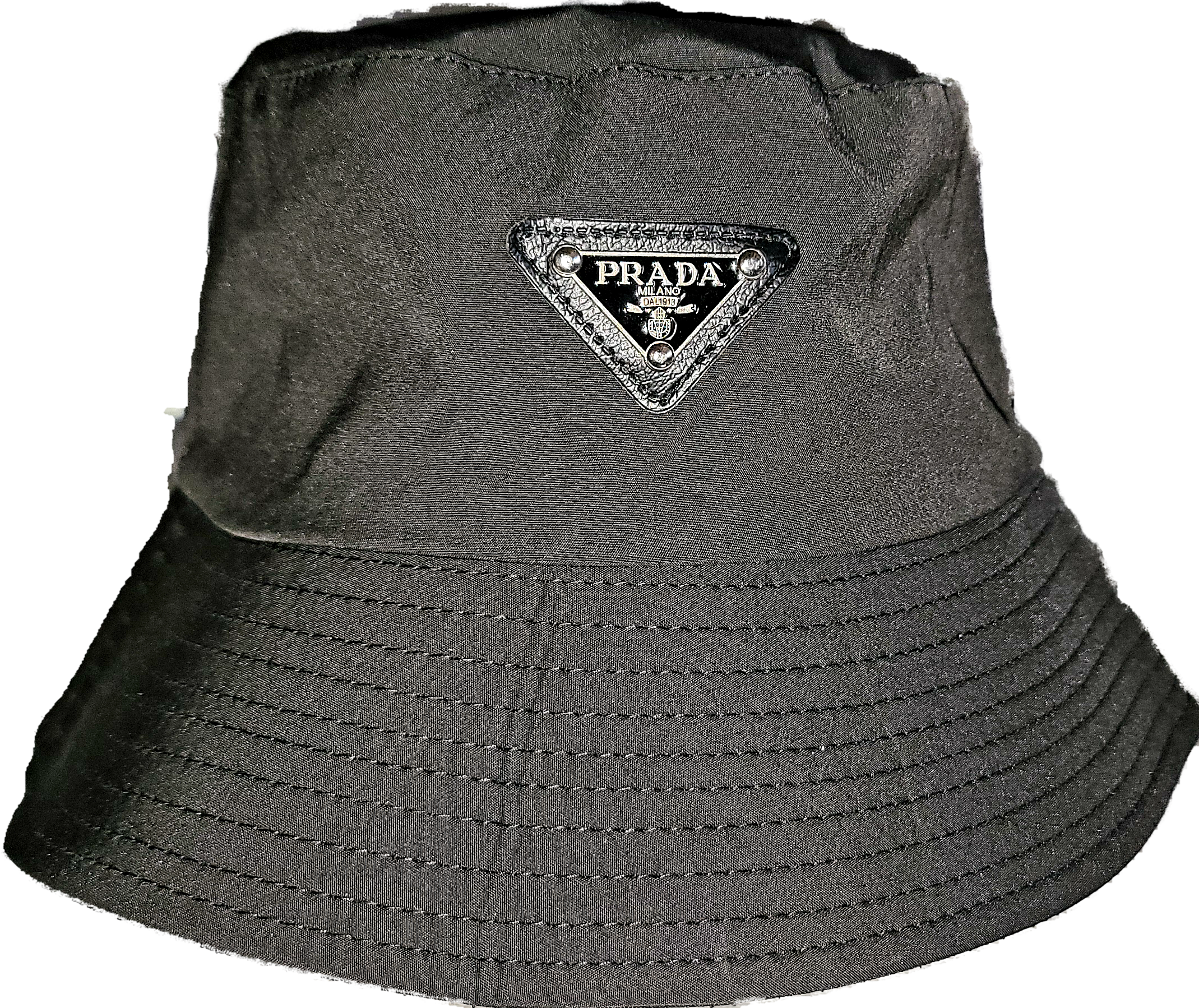 BLACK PRADA BUCKET / FISHERMAN HAT