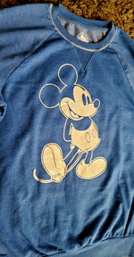 Blue Disney Metallic Mickey Crewneck Sweater SIZE SMALL