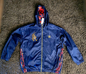 Navy ADIDAS Wind Breaker With Embroidered Tiger SIZE LARGE