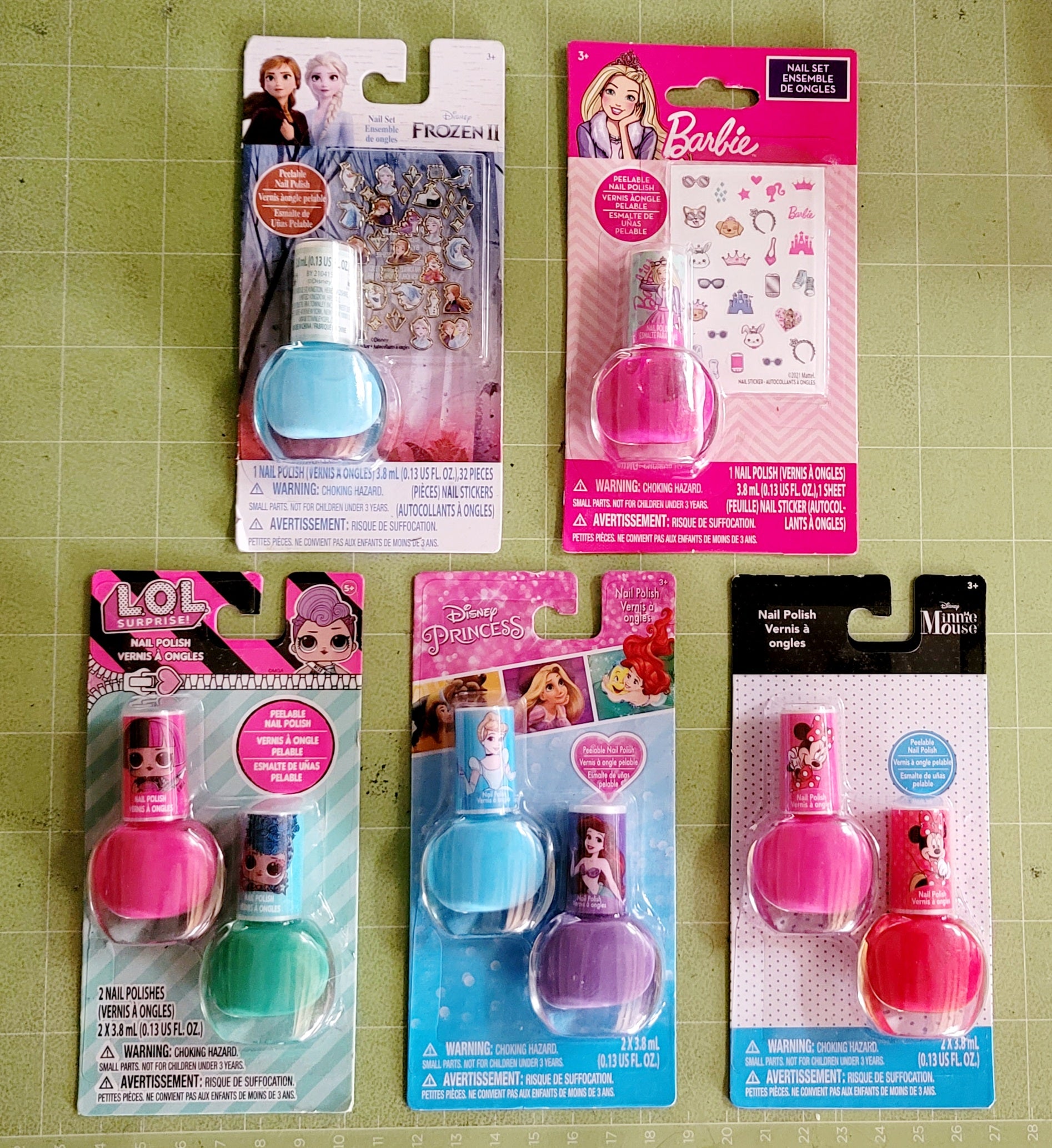 NAIL POLISH W/ STICKERS AND 2 PACK NAIL POLISH