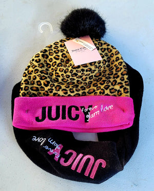 Juicy Couture Leopard Print Beanies W/ Scarf