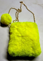 Fancy Pants Plush Shoulder Bags W/ Matching Pom