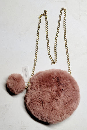 Fancy Pants Plush Shoulder Bags W/ Matching Pom