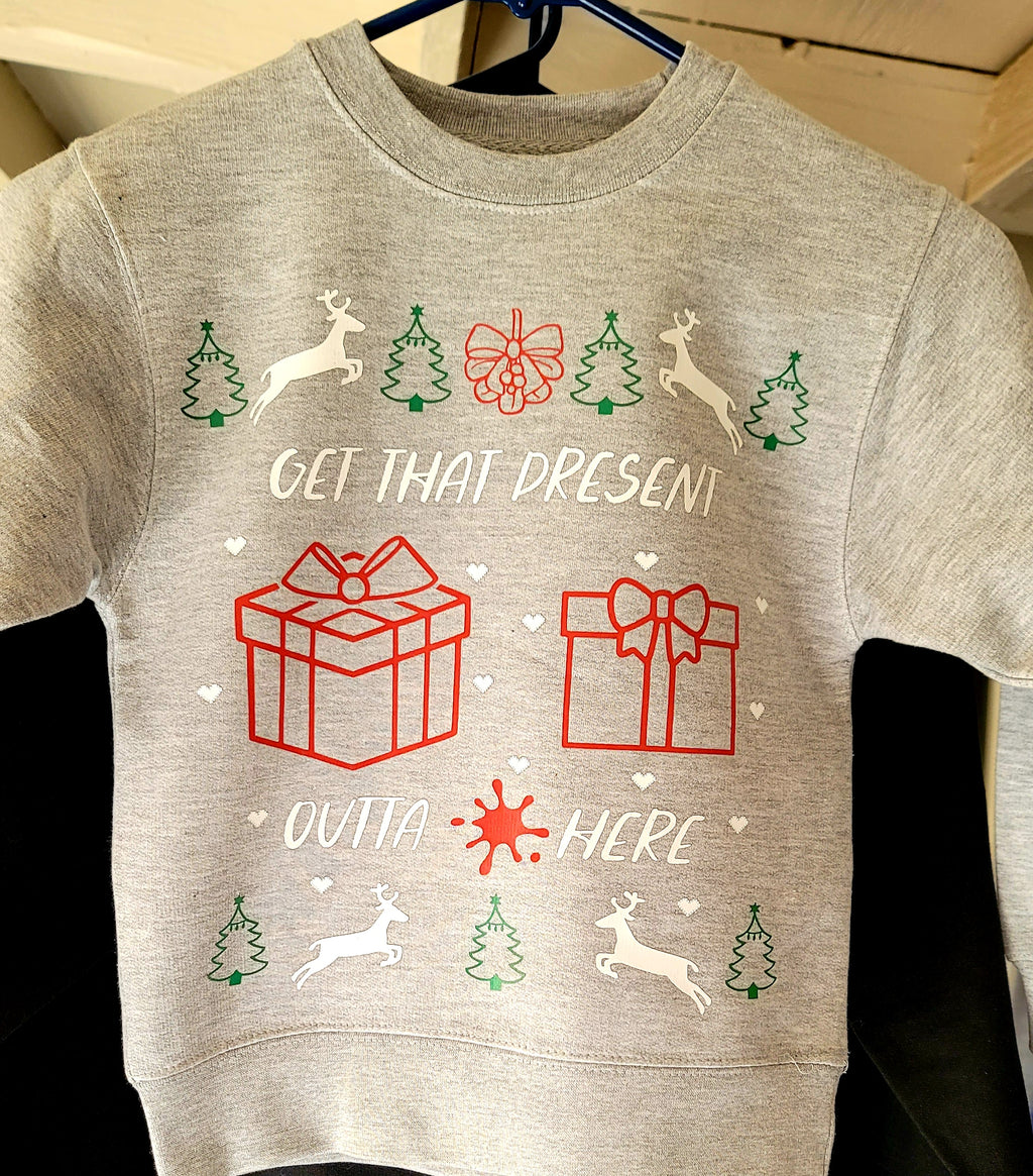 Kids Silly Savage x Dangmattsmith "Get That Present Outta Here" Crewneck Sweater