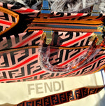 Tan W/ Red And Black Fendi "Strong Woman" Purse