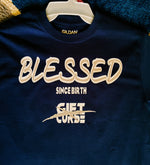 SHORT SLEEVE "BLESSED SINCE BIRTH" T SHIRT